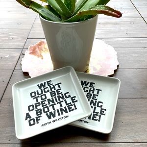 Wine Bottle/Glass Coasters. Set of 2.